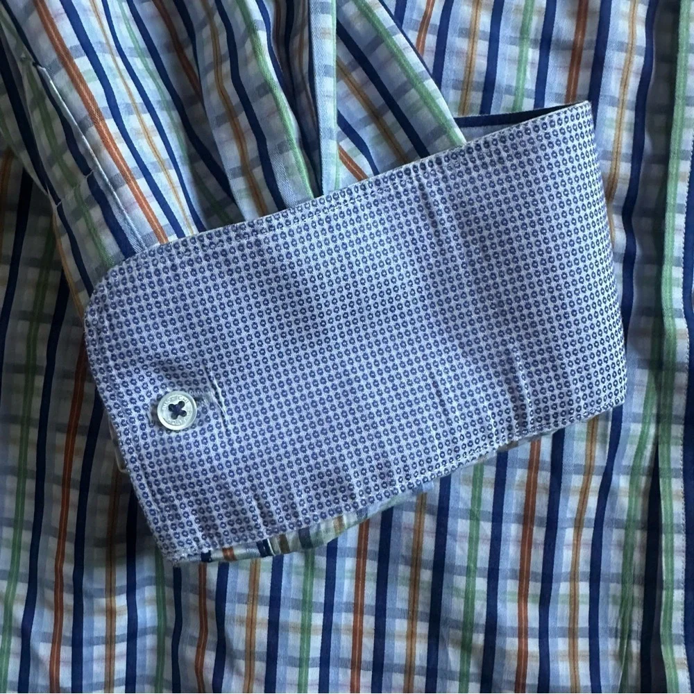 Bugatchi Uomo XXL Classic Fit Plaid Button Up Dress Shirt Multicolor